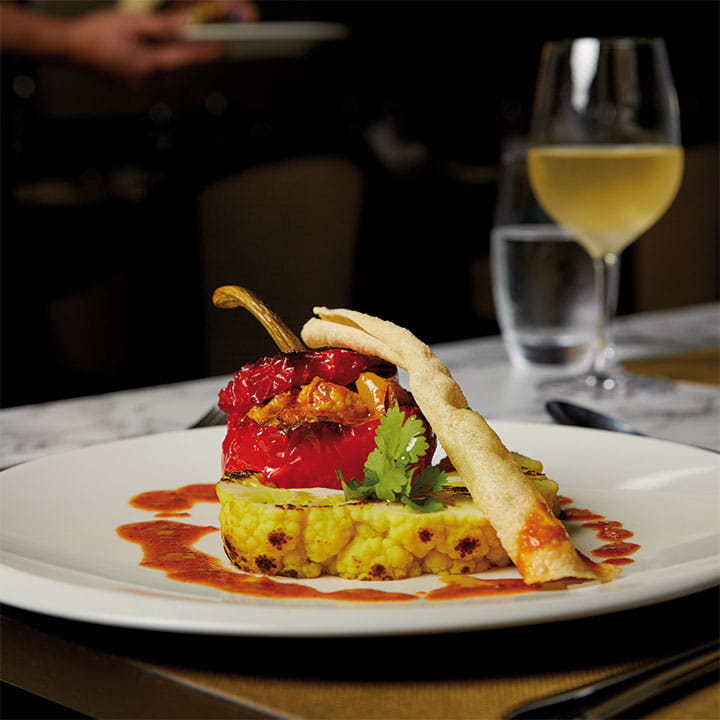 A vegetarian meal of Gobi Khumb Massala Cauliflower in Khukuri House on Spirit of Adventure A vegetarian meal of Gobi Khumb Massala Cauliflower in Khukuri House on Spirit of Adventure